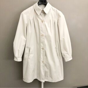 Vintage London Fog 90s Oversized Minimalist Light Gray Jacket Trench Pea Coat.